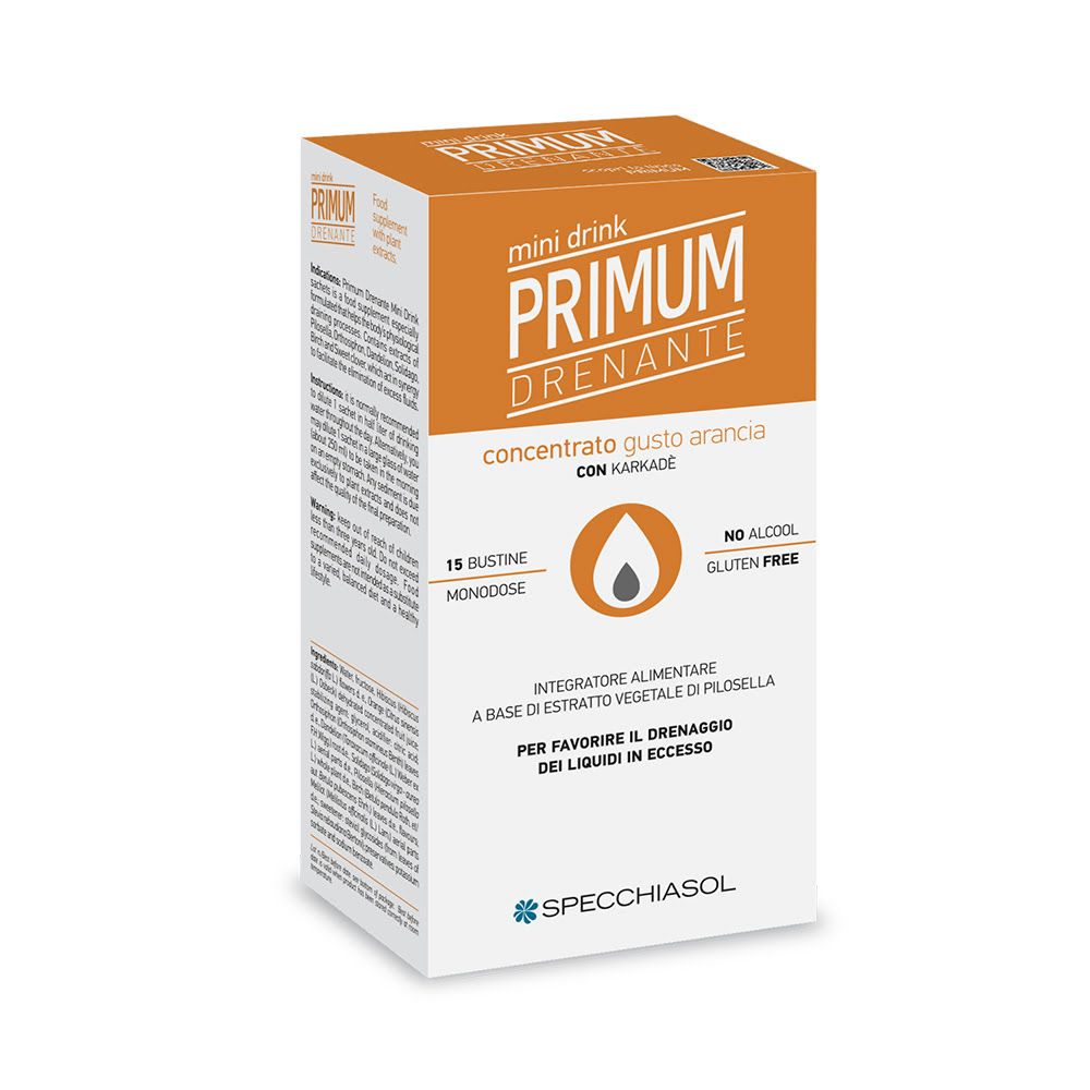 Primum Integratore Drenante Minidrink Gusto Arancia 15 Stick