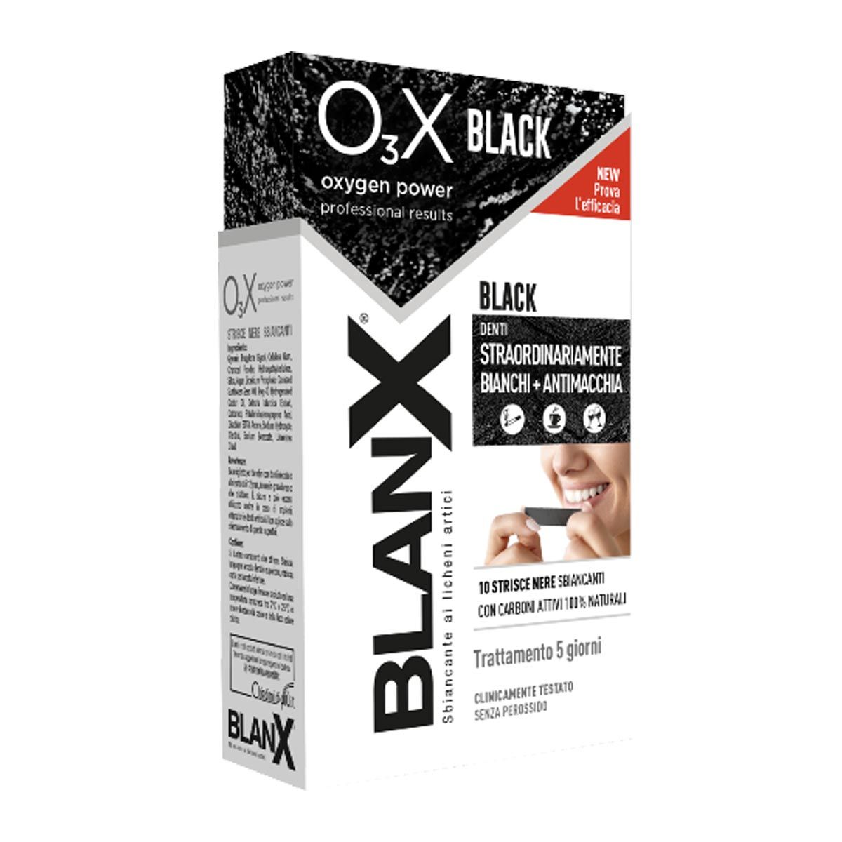 Blanx O3x Black Strisce Sbiancanti Antimacchia 14 Pezzi