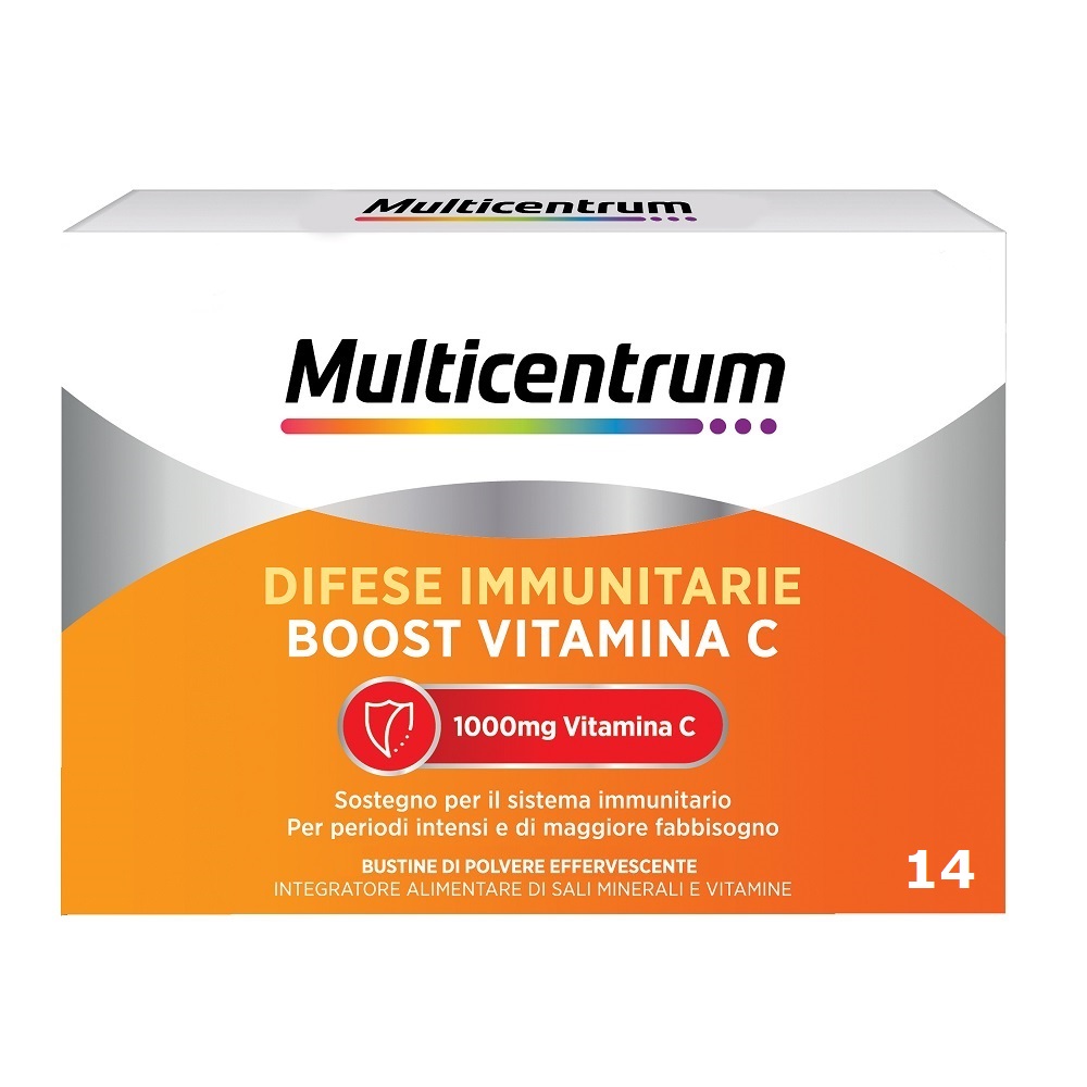 Multicentrum immunostimolante Boost Vitamina C Integratore Sali Minerali Vitamine 28 Bustine