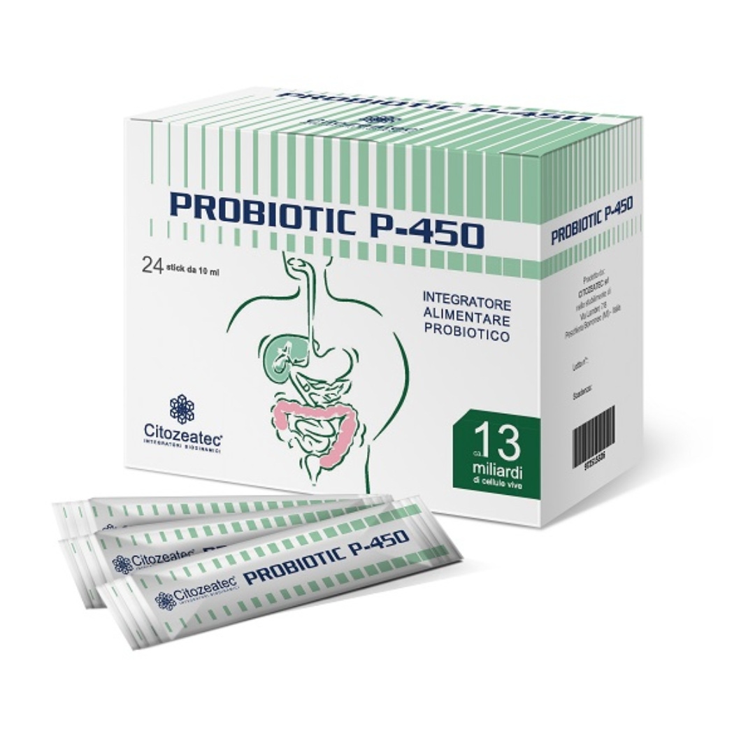 Probiotic P-450 Integratore Intestinale Con Fermenti Lattici 24 Stick Monodose