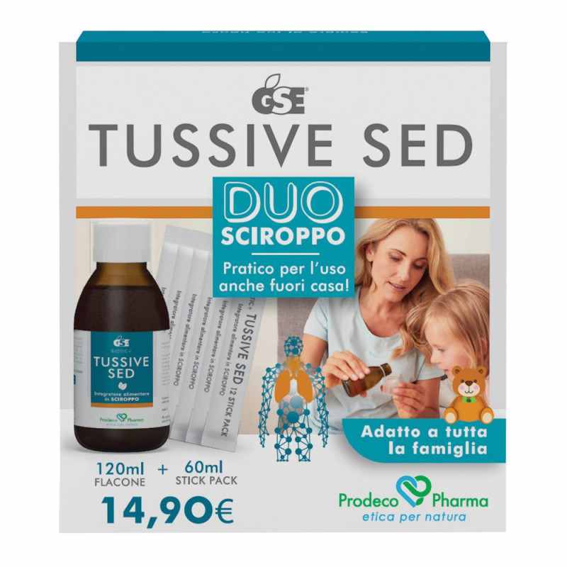 Gse Tussive Sed Duo Sciroppo per tosse Secca Flacone 120ml + 6 Stick Pack