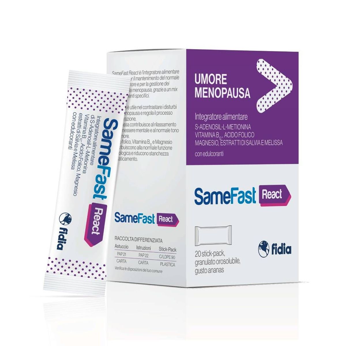 Samefast React Integratore Menopausa 20 Stick Pack