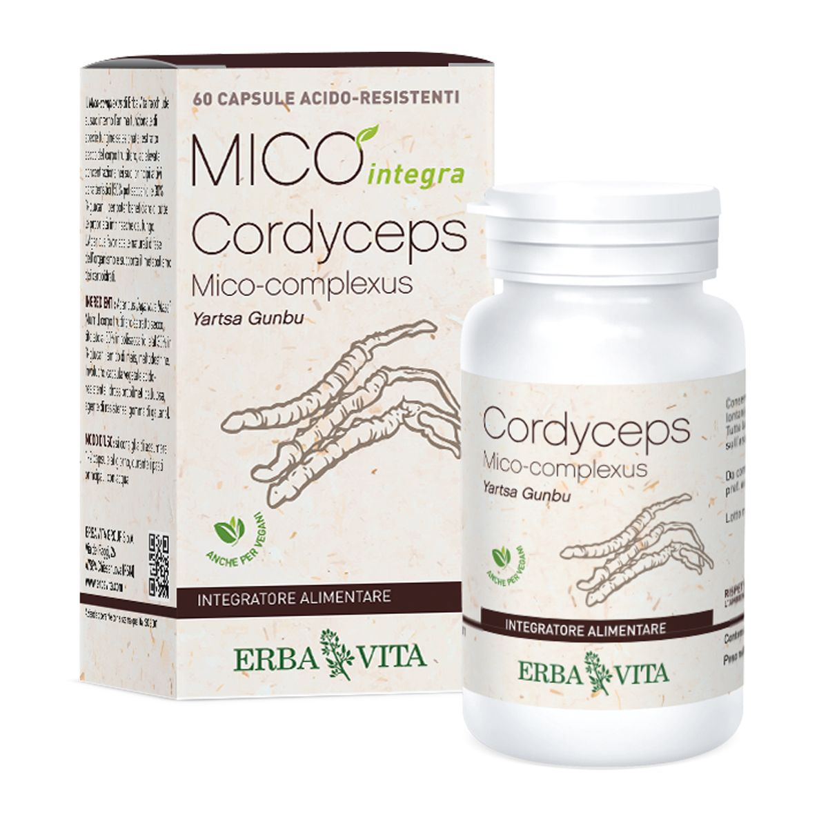 Erba Vita Cordyceps Micò Integra Integratore immunostimolante 60 Compresse