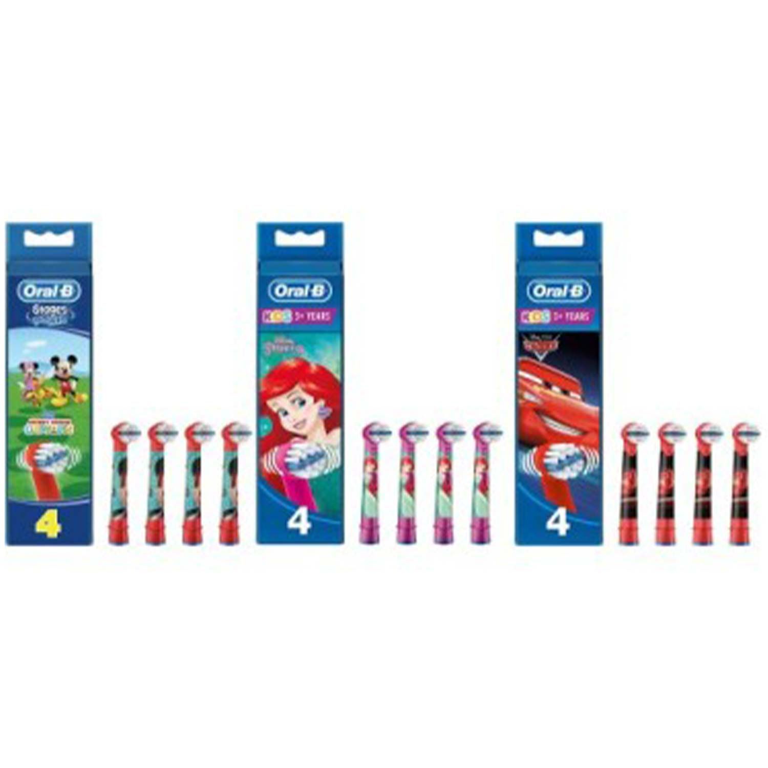 Oral-b Power Refill Eb10 Cars Mickey Princess 4 Testine