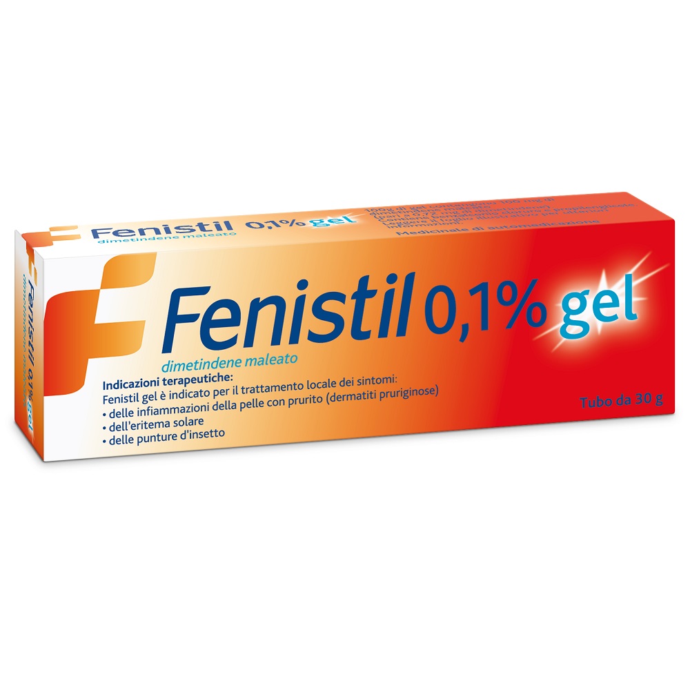 Fenistil Gel 0,1% Per Prurito Punture Di Insetto Eritema Solare Infiammazione Della Pelle 30g