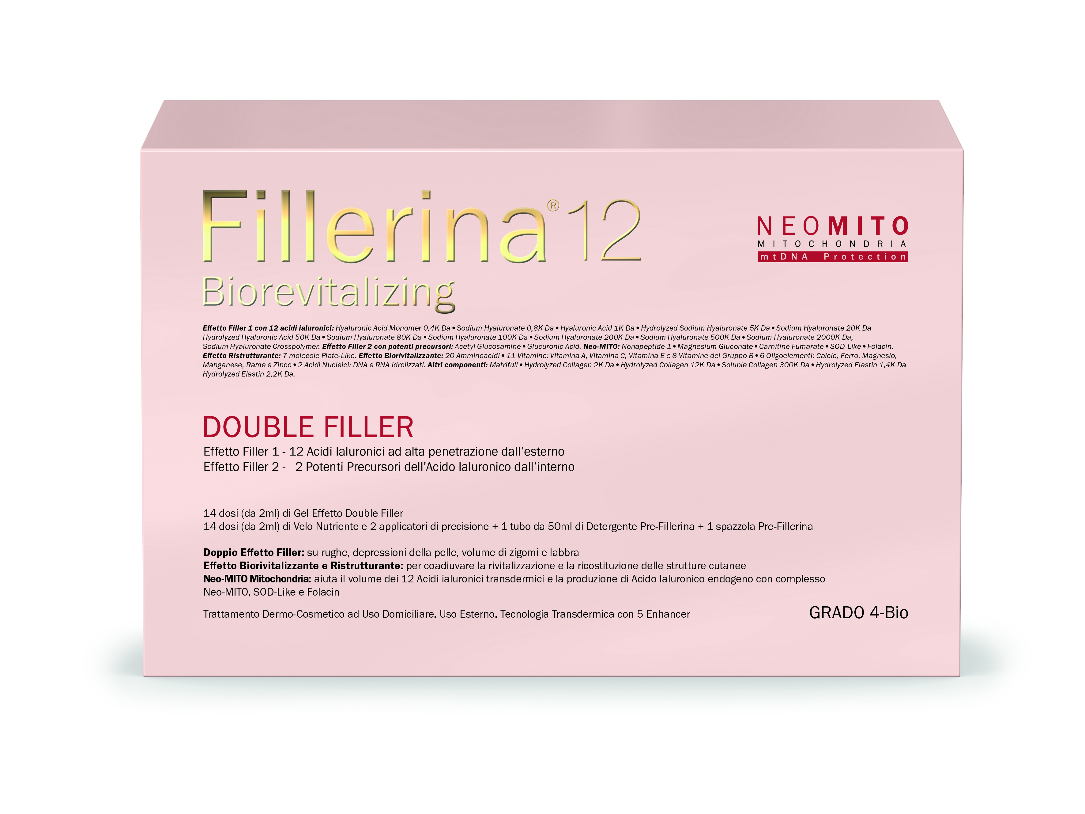 Fillerina 12 Double Filler Neo Mito Biorevitalizing Grado 4 Bio Prefillerina Gel 30ml + Prefillerina Emulsione 30ml + Emulsione 50ml