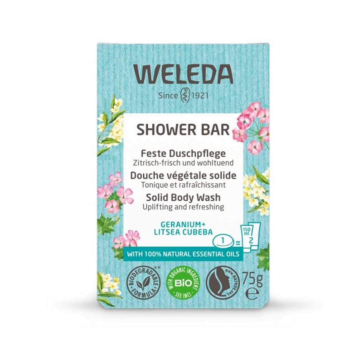 Weleda Bagno Doccia Solido Geranio + Litsea 75g