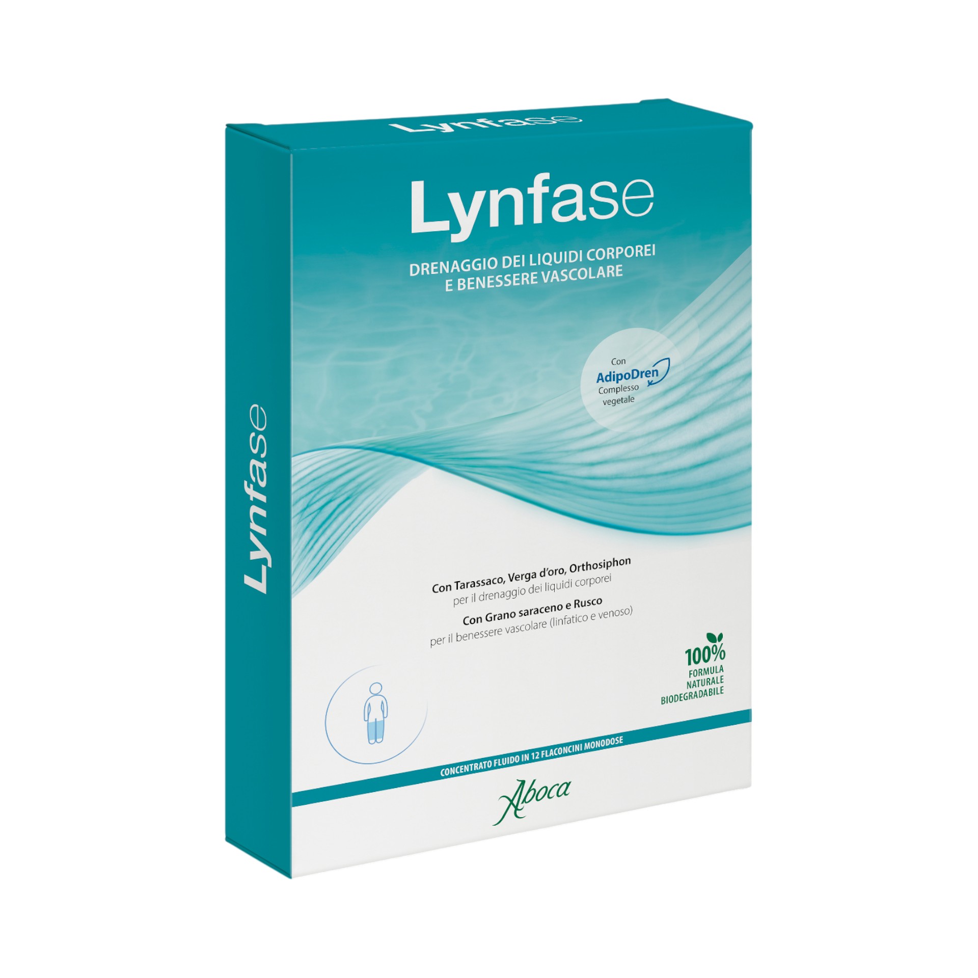 Aboca Lynfase Concentrato Fluido Integratore Drenante 12 Flaconcini