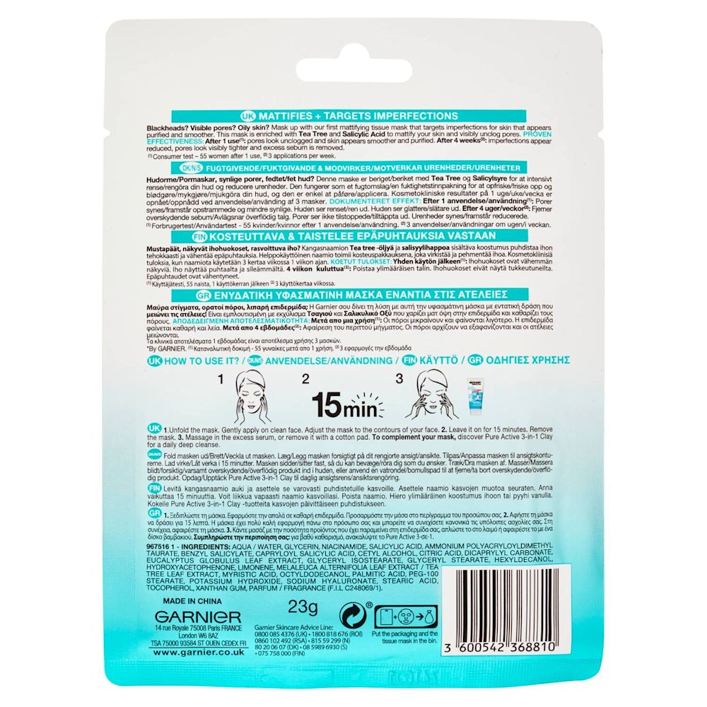 982773121 - Garnier Pure Active Maschera Tessuto viso anti-imperfezioni 23g - 4739020_2.jpg