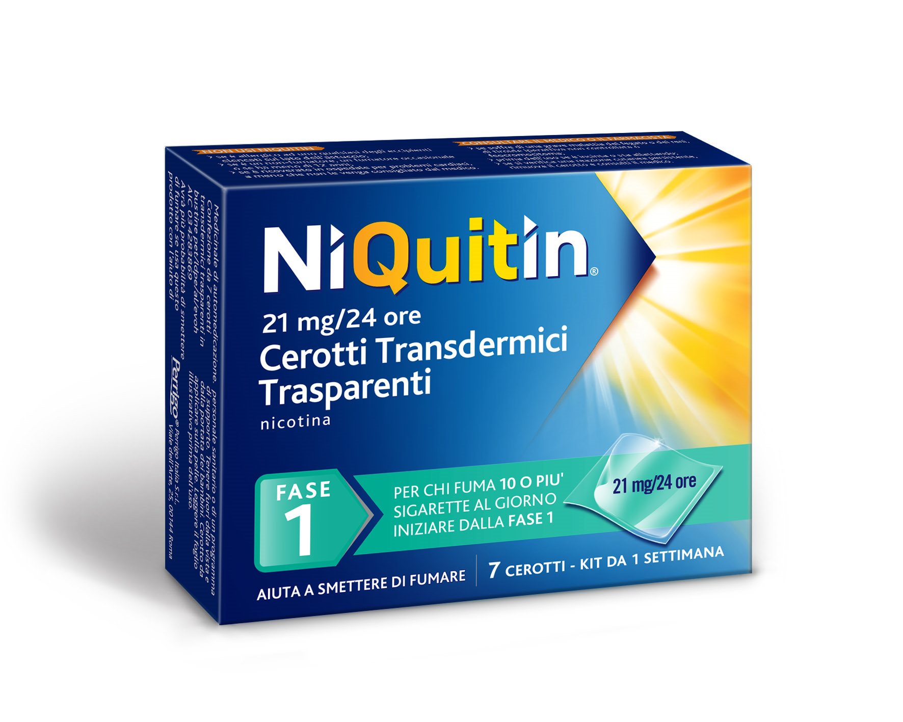 Niquitin Cerotti Transdermici Trasparenti 21mg/24 Ore 7 Cerotti