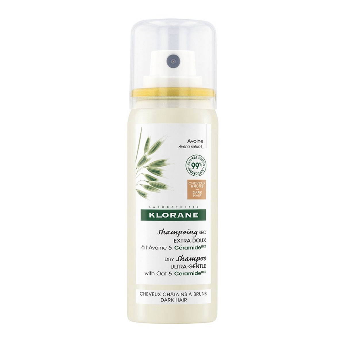 Klorane Shampoo Secco Avena E Ceramide Extra Delicato Capelli Scuri 50ml