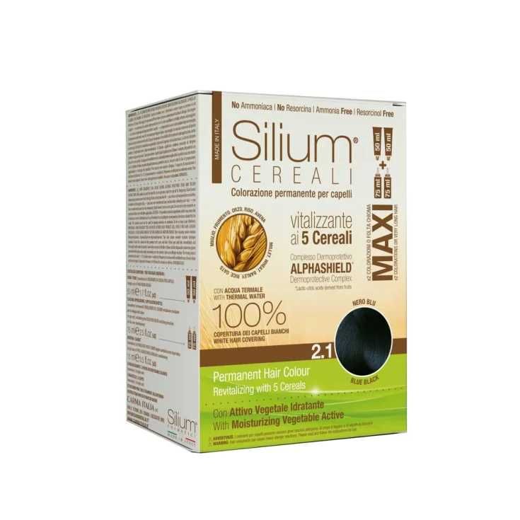 Silium Colorazione Permanente Capelli Crema Nero Blu 2.1