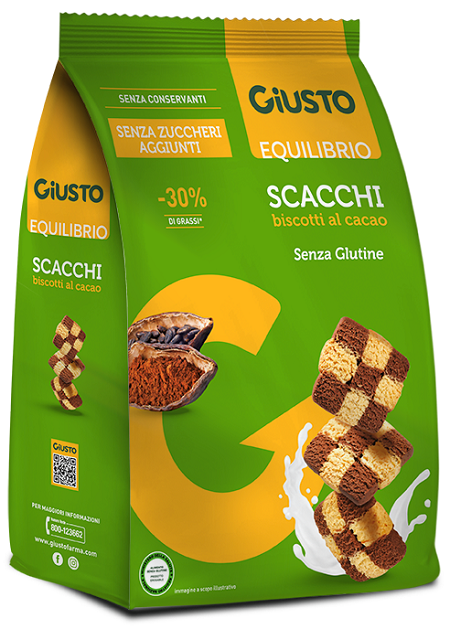 Giusto Equilibrio Scacchi Biscotti Al Gusto Cacao Senza Glutine 250g