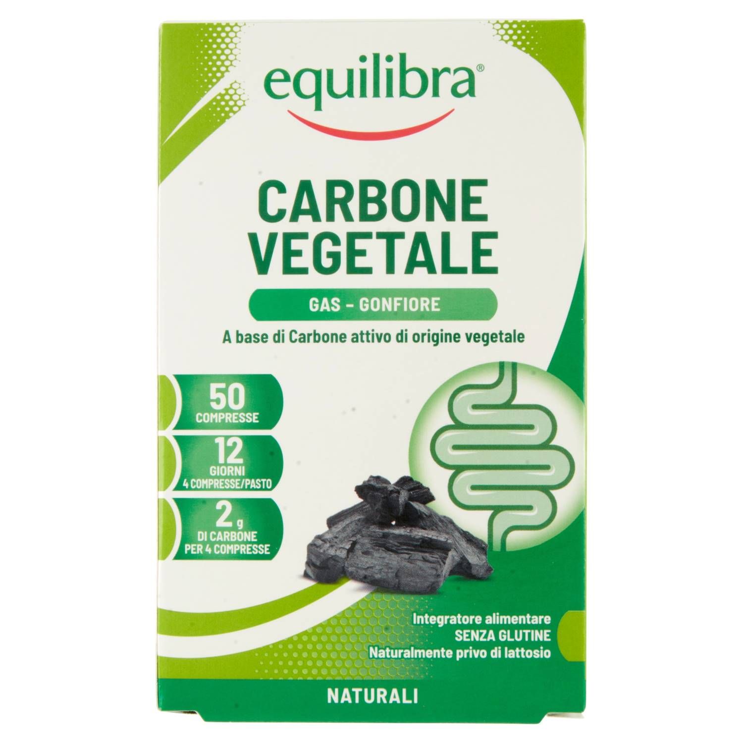 Equilibra Carbone Vegetale integratore salute intestinale 50 Compresse