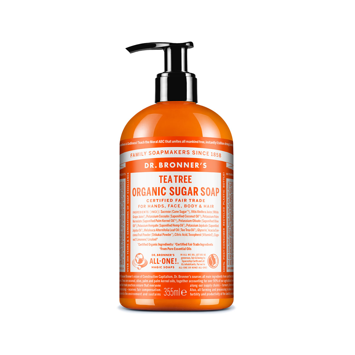 Dr.bronner's Organic Sugar Sapone Tea Tree 355ml