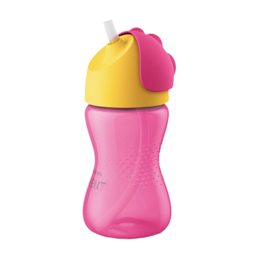 image - 972475521 - Tazza rosa con cannuccia flessibile da 300 ml, ideale per bambini dai 12 mesi in su, favorisce l'autonomia nel bere e mantiene l'idratazione durante le attivit&agrave; quotidiane. - 4870200_2.jpg