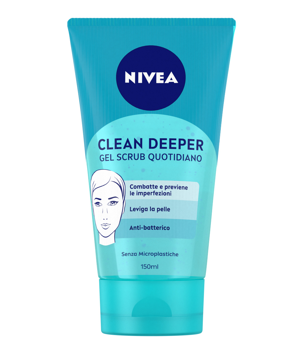 Nivea Clean Deeper Gel Scrub Viso giornaliero Esfoliante Pelle Grassa 150ml