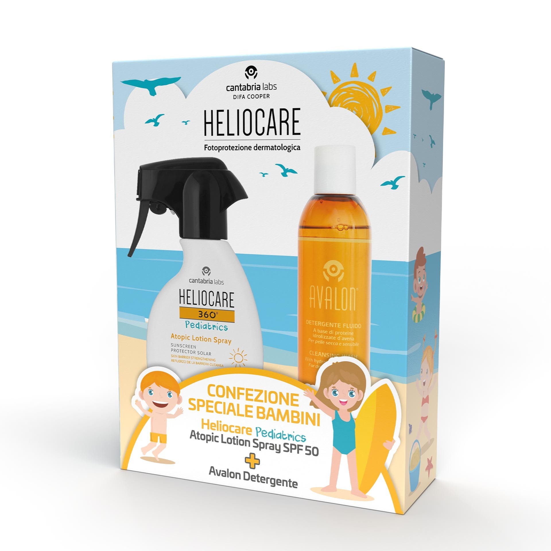 Heliocare 360 Pediatrics Atopic Lotion 250ml + Avalon Detergente Fluido 250ml