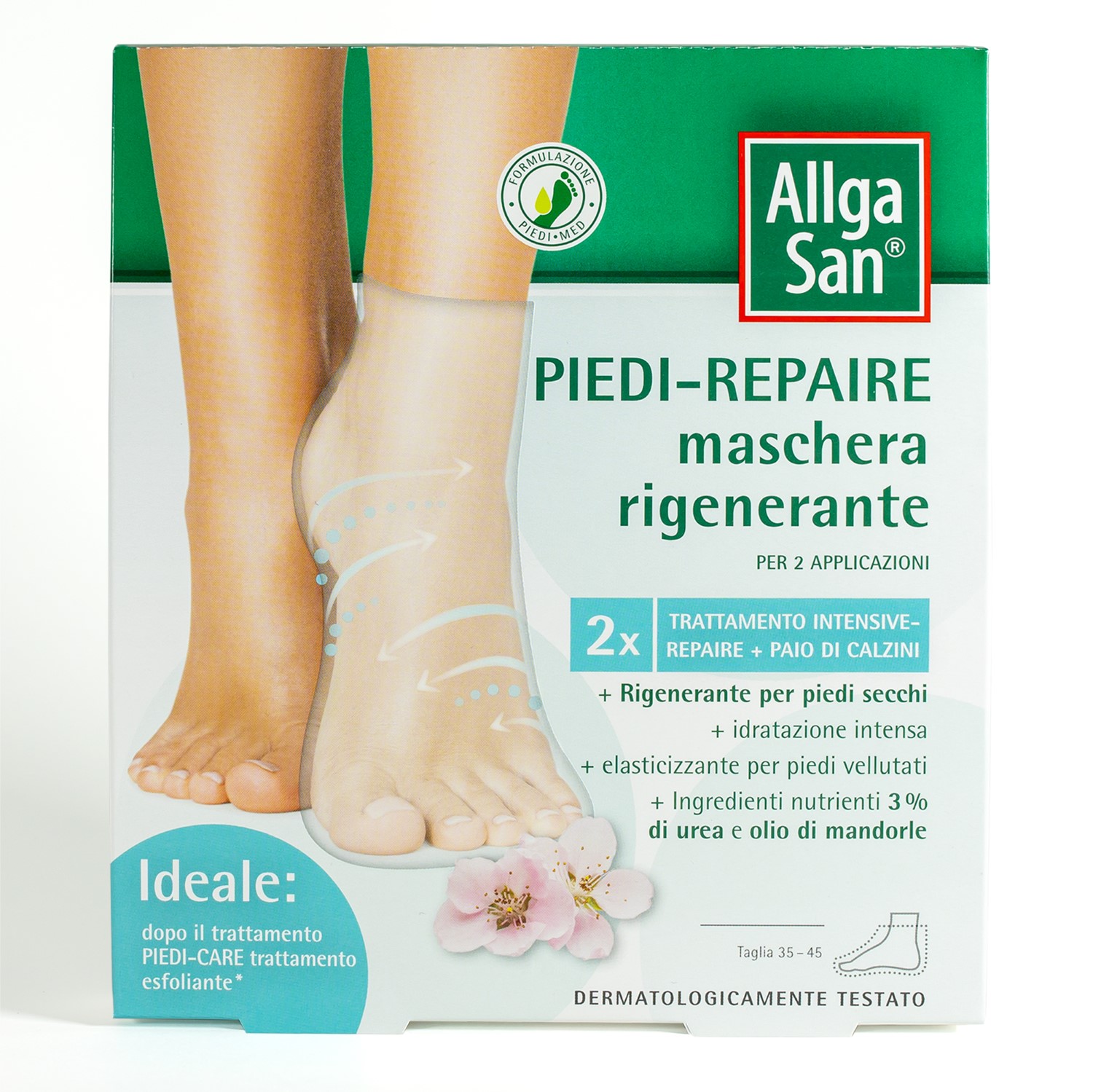 Allgasan Maschera Rigenerante Piedi Repair 2 Trattamenti 4 Bustine 7ml