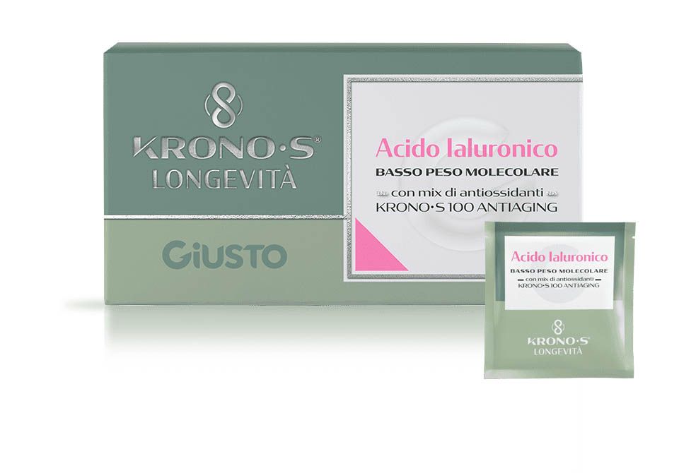 Giusto Kronos Longevità Acido Ialuronico Integratore Basso Peso Molecolare 10 Bustine