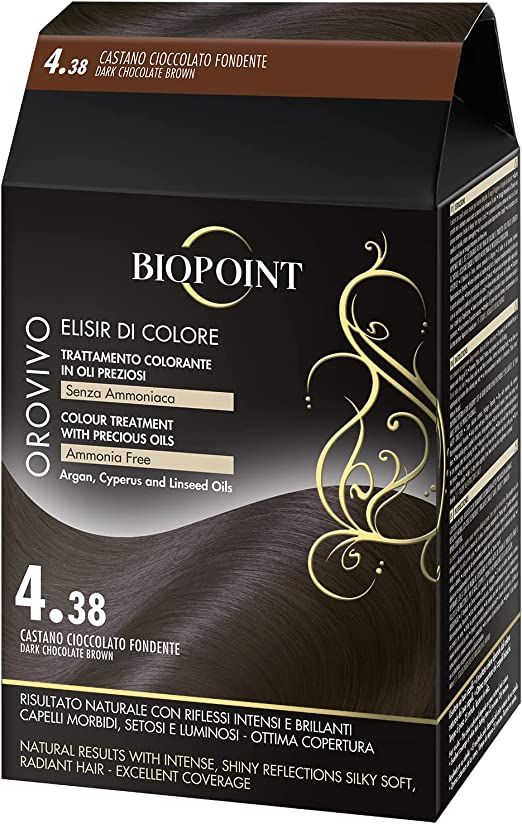 Biopoint Orovivo Elisir Di Colore Tinta Capelli 4,38 Castano Cioccolato Fondente