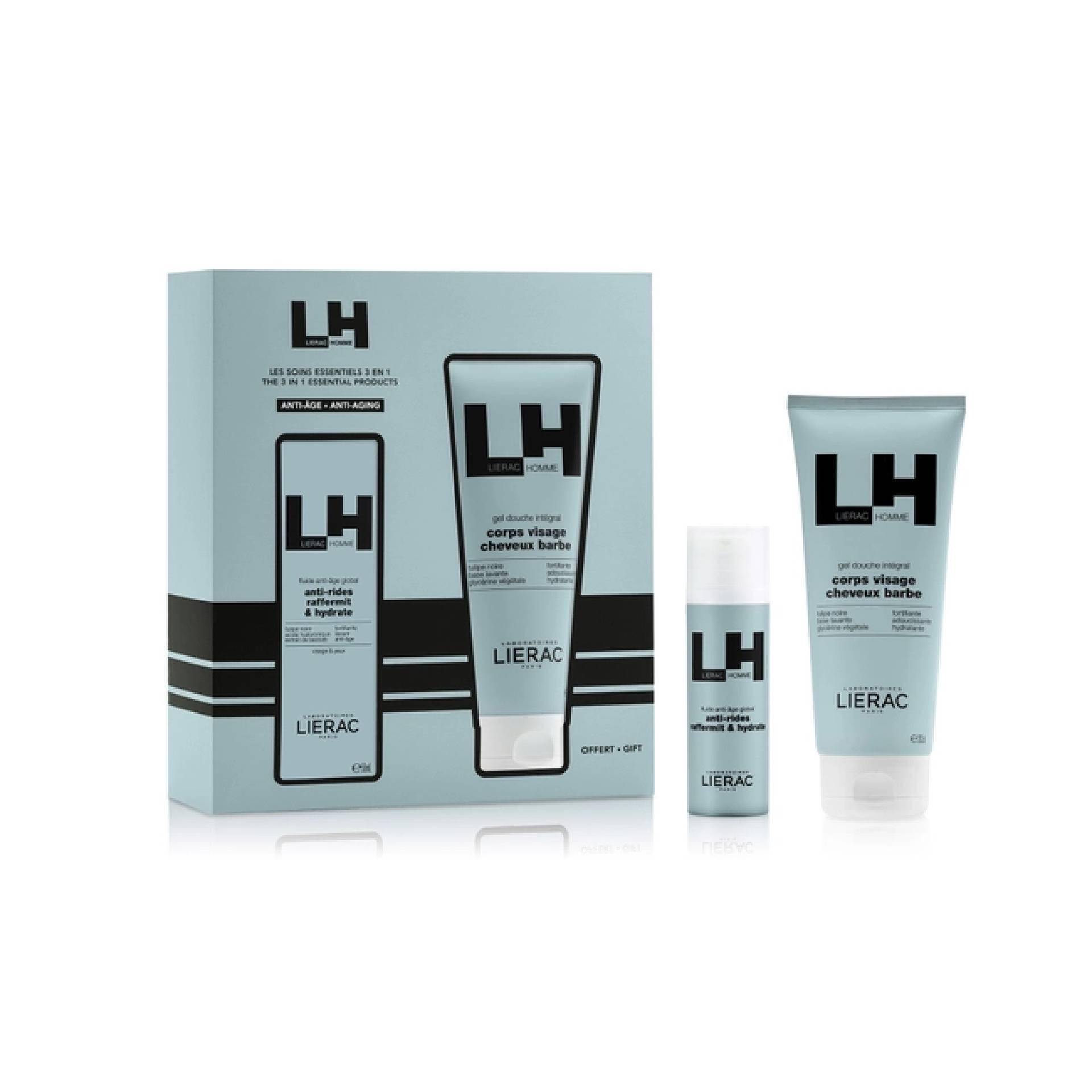 Lierac Homme Cofanetto Fluido Antiage Globale 50ml + Doccia gel Multifunzione 200ml