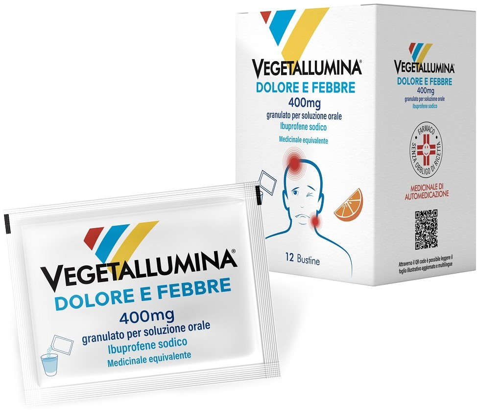 Vegetallumina Dolore E Febbre 400mg Granulato Soluzione Orale 12 Bustine