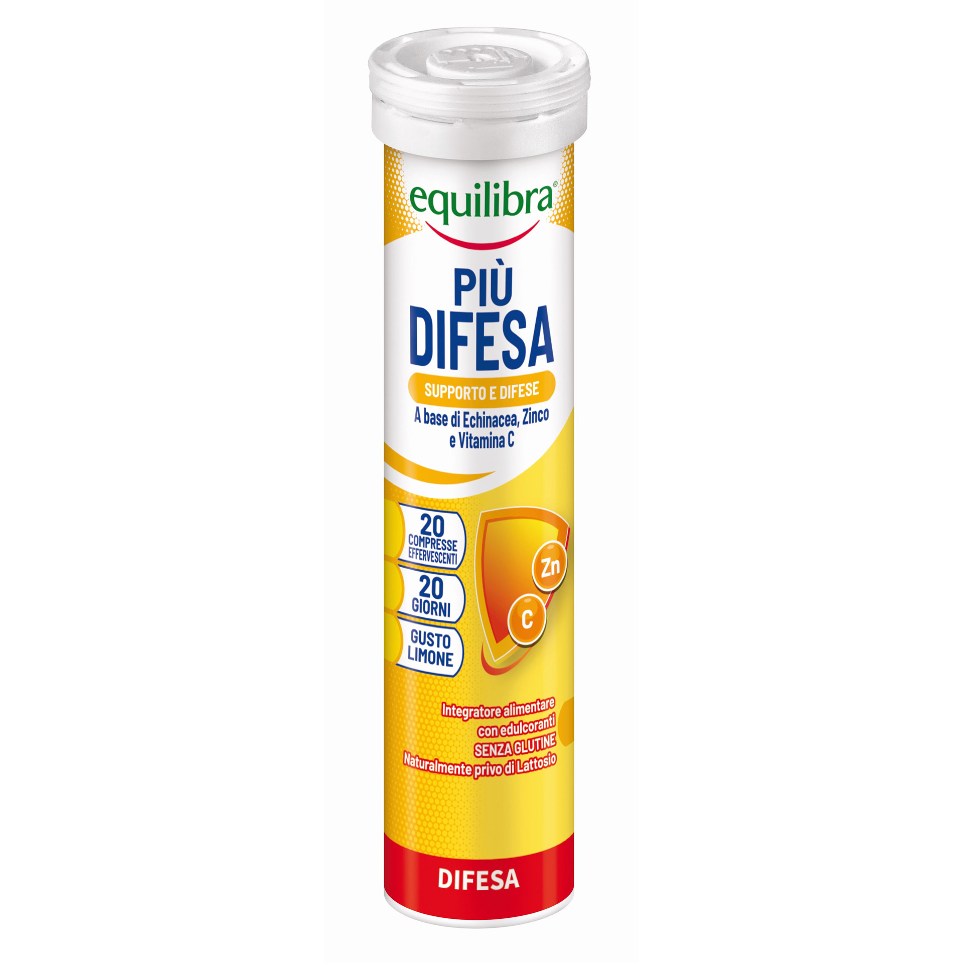 Equilibra Più Difesa Integratore difese immunitarie Gusto Limone 20 Compresse Effervescenti