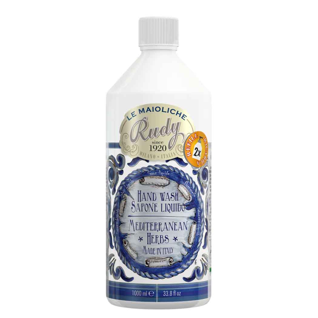 Maioliche Ricarica Sapone Liquido Mani Erbe Del Mediterraneo 1 Litro