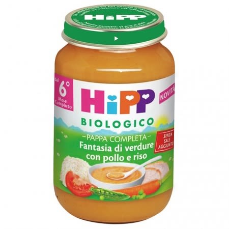 image - 925822761 - Pappa pronta HiPP con verdure, pollo e riso, finemente omogeneizzata, senza aggiunta di sale, aromi o addensanti, adatta per bambini a partire dal 6° mese. - 4867995_1.jpg