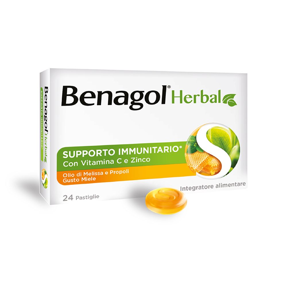 Benagol Herbal Miele Integratore immunostimolante 24 Pastiglie