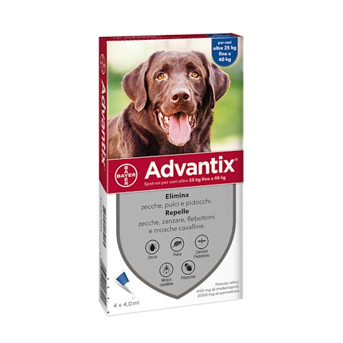 image - 103627055 - ADVANTIX SPOT ON*soluz 4 pipette 4 ml 400 mg + 2.000 mg cani da 25 a 40 Kg - 0997767_1.jpg