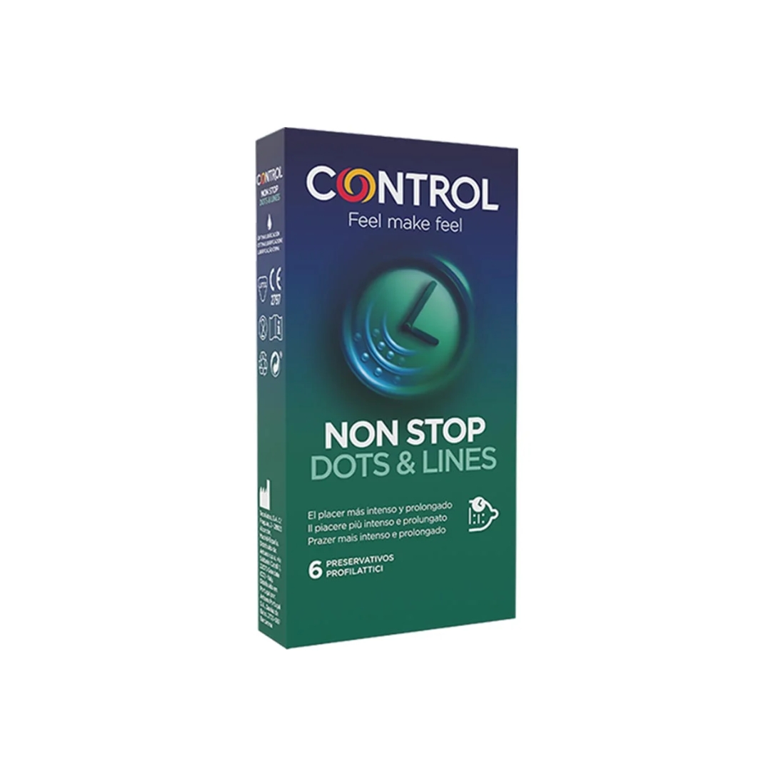 image - 952133534 - Profilattici Control Non Stop Dots&Lines con texture a rilievo per un'esperienza sensoriale intensa e sicura, ideali per momenti di intimità. - 4876773_1.jpg
