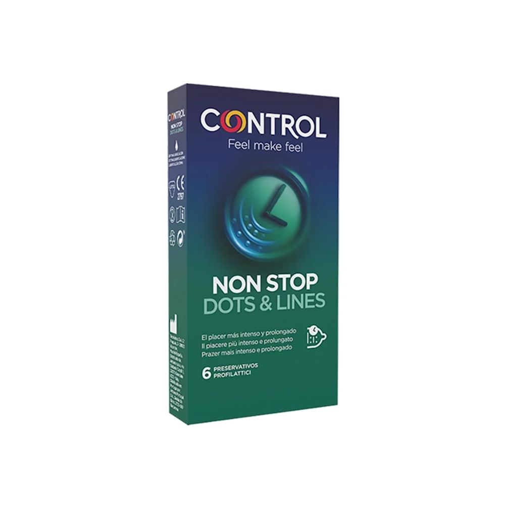 image - 952133534 - Profilattici Control Non Stop Dots&Lines con texture a rilievo per un'esperienza sensoriale intensa e sicura, ideali per momenti di intimità. - 4876773_1.jpg