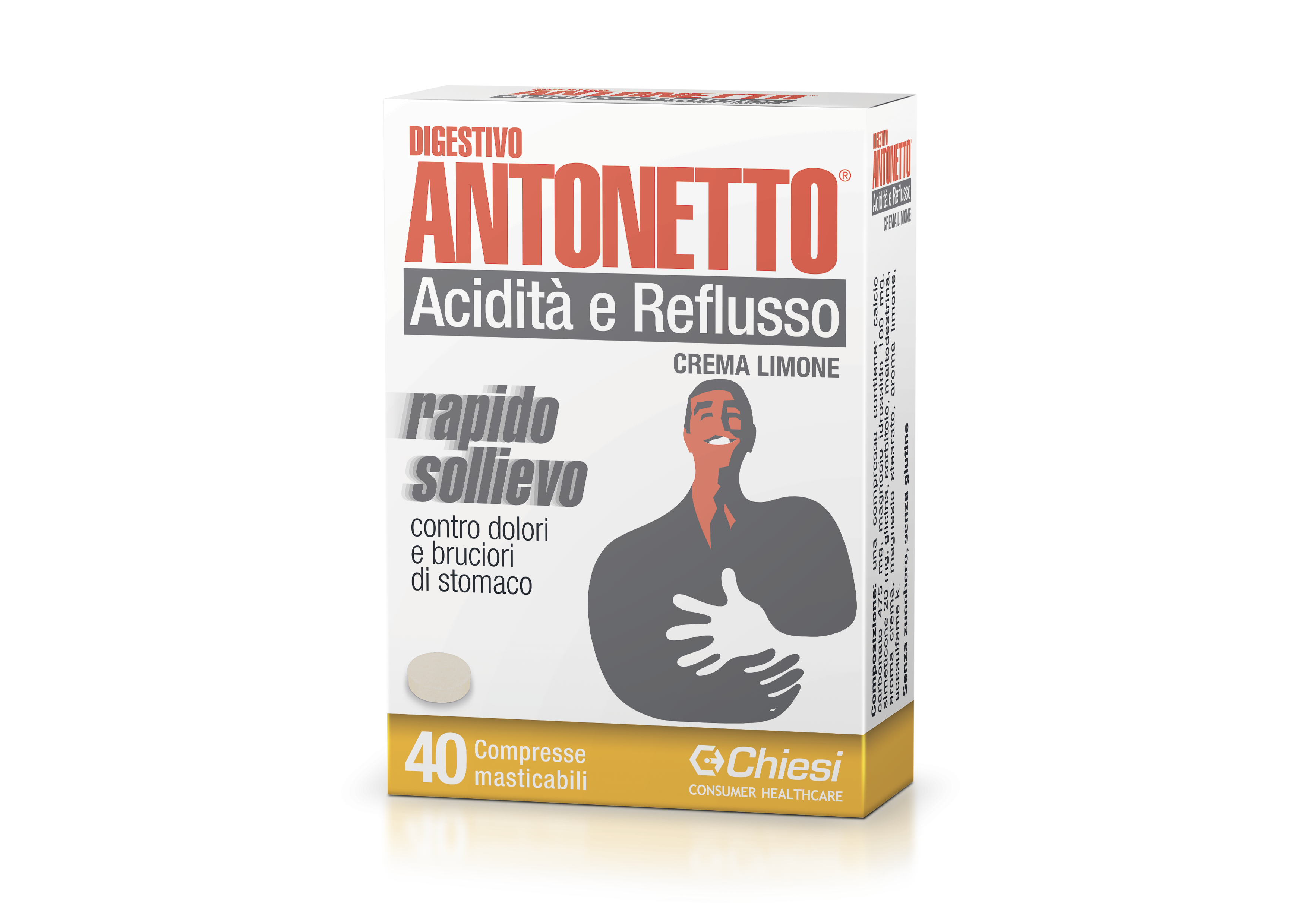 Digestivo Antonetto Acidità Riflusso Limone 40 Compresse Masticabili