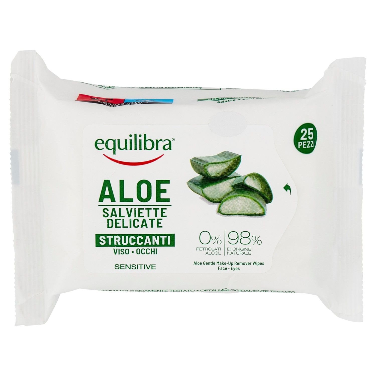 Equilibra Aloe Salviette Delicate Struccanti Viso E Occhi 25 Pezzi