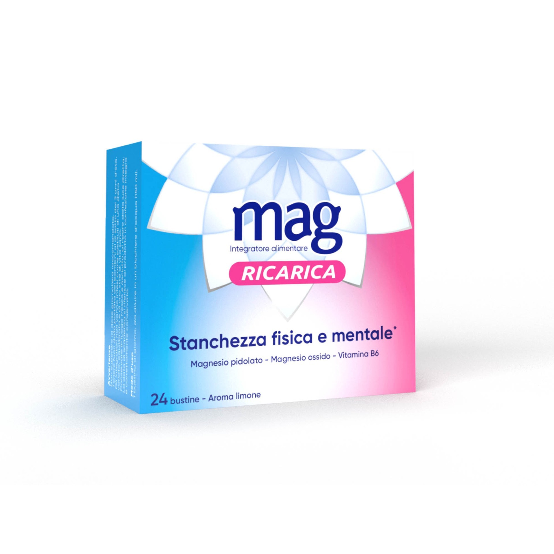 Mag Ricarica Con Magnesio Pidolato Magnesio Ossido Vitamina B6 Contro Stanchezza Mentale E Fisica 24 Bustine