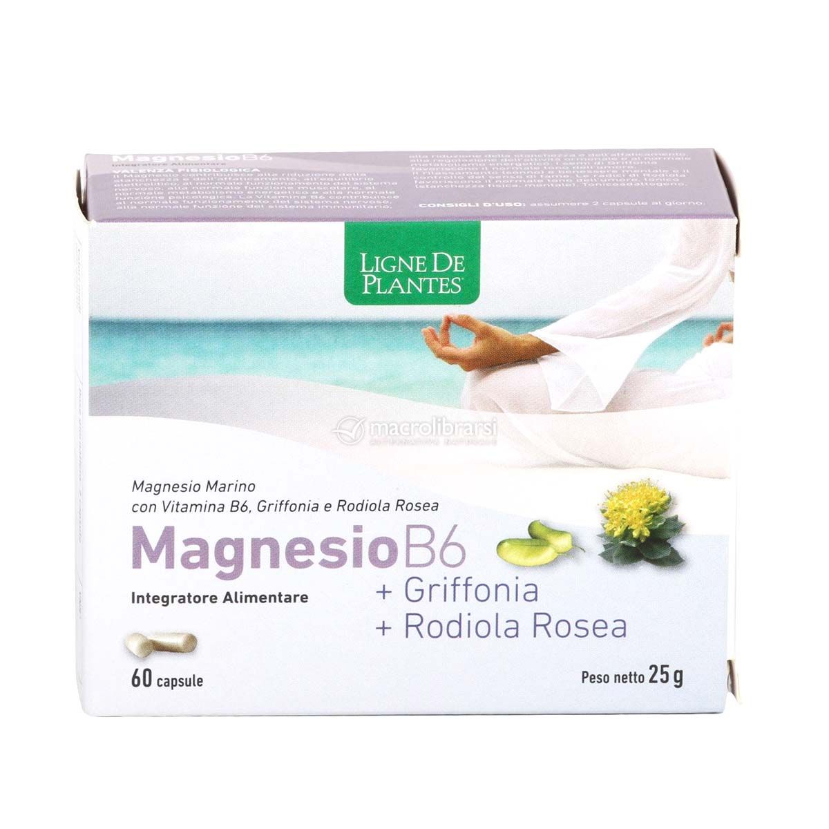 Magnesio B6 + Griffonia + Rodiola Integratore Sali Minerali 60 Capsule