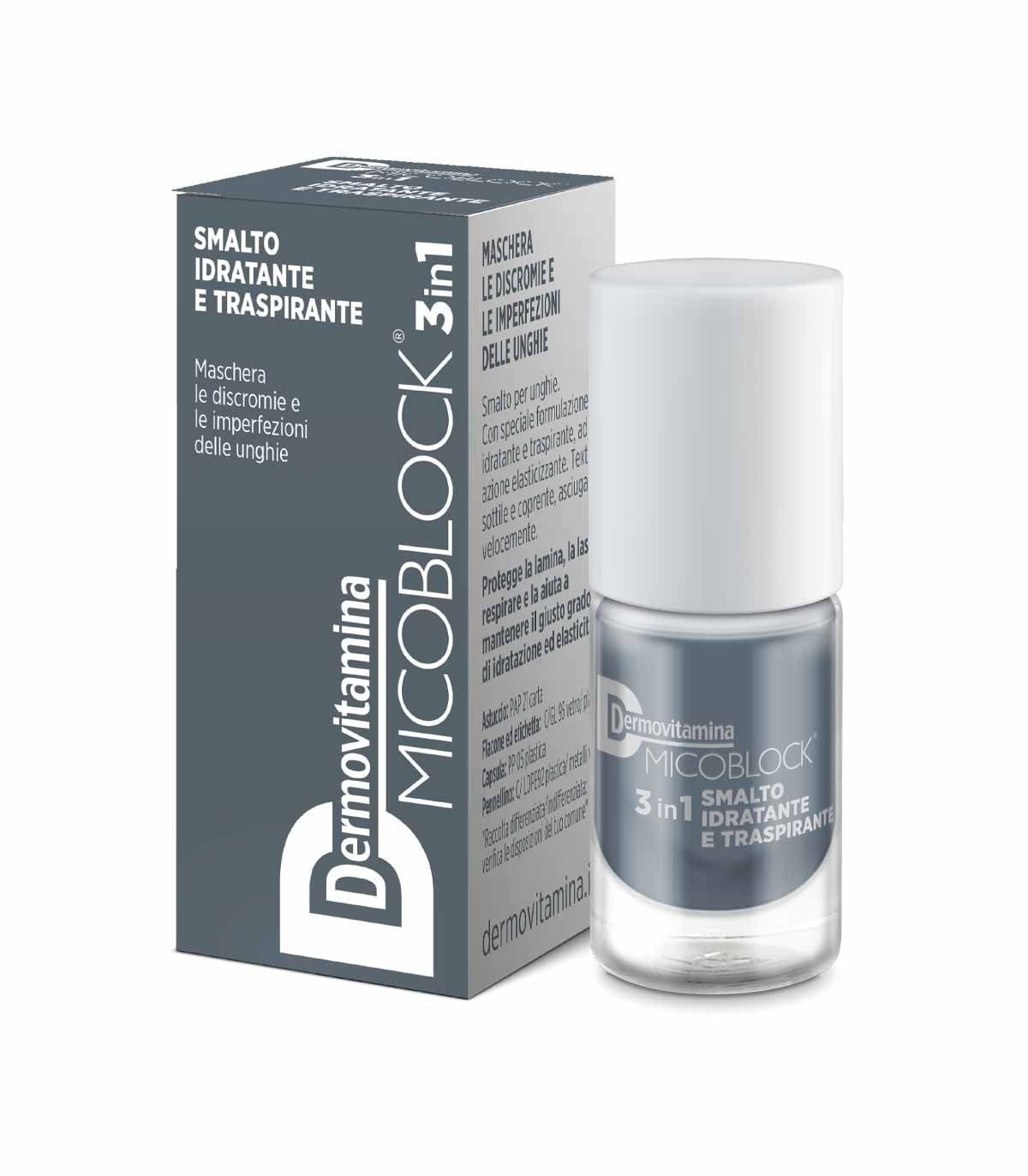 Dermovitamina Micoblock 3 In 1 Smalto Idratante E Traspirante Grigio 5ml