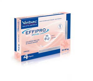 Effipro Spot-on Soluzione 4 Pipette 2,68ml 268mg Cani Da 20 A 40 Kg