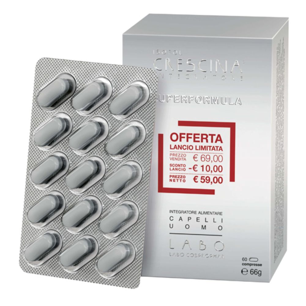 image - 950908172 - CRESCINA INTEGRATORE ISOFOL SUPERFORMULA UOMO 60 COMPRESSE 60 G - 4845008_1.jpg