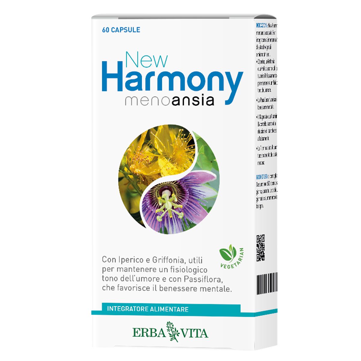 Erba Vita New Harmony Menoansia Integratore Ansia 60 Capsule