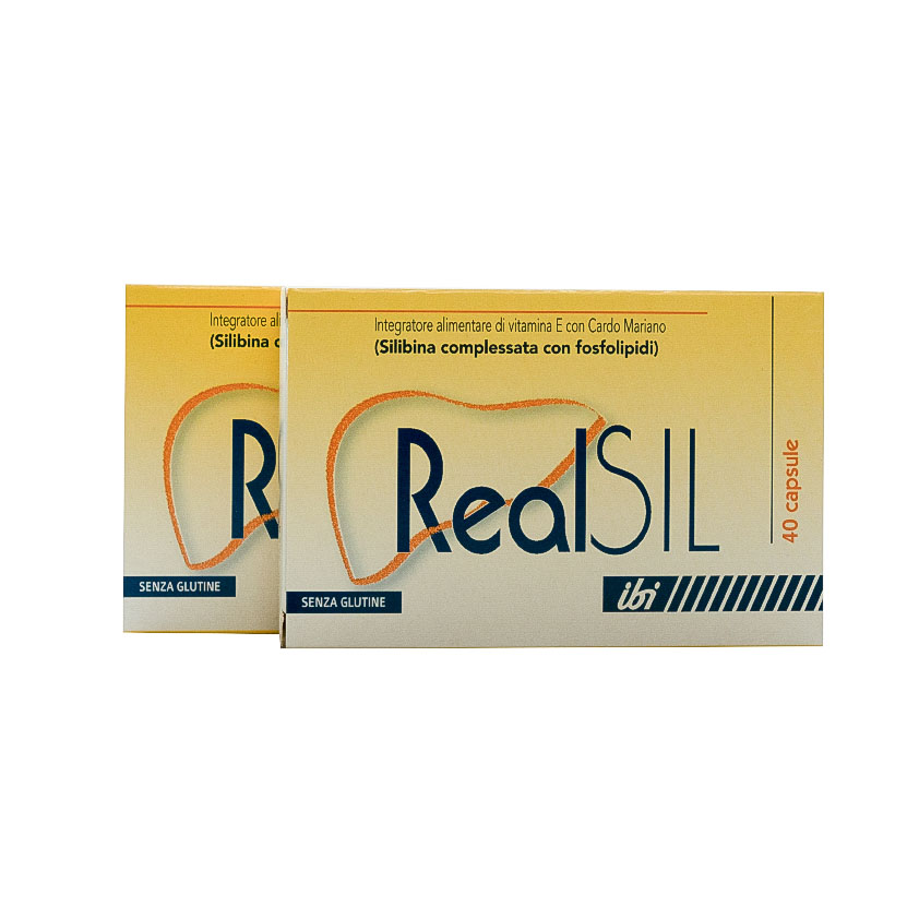 Realsil Bi-pack 80 Capsule Integratore Anti ossidante Disitossicante Del Fegato Con Vitamina E E Cardo Mariano