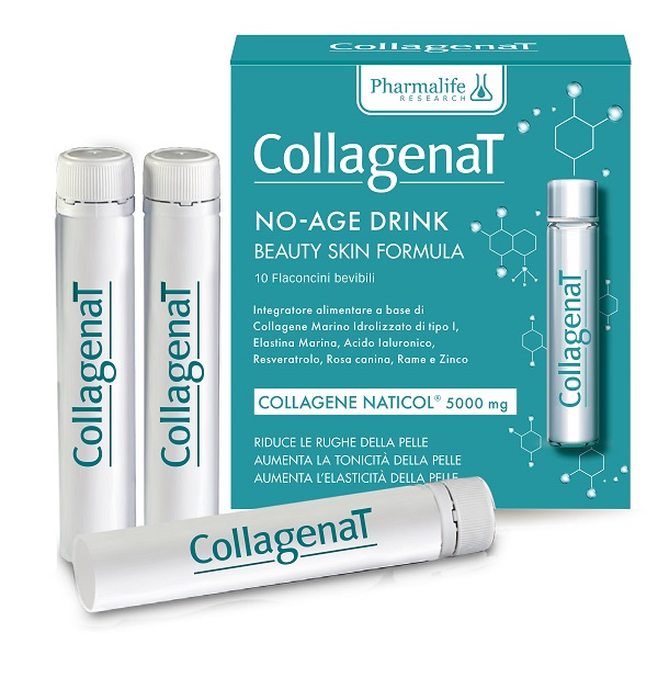 Collagenat No-age Drink Integratore Di Collagene Marino Salute Della Pelle 10 Flaconcini
