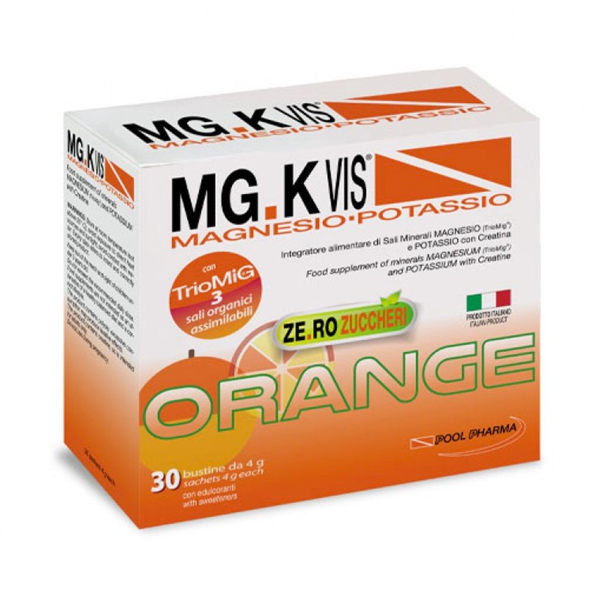 Mgk Vis Orange Zero Zuccheri Integratore Di Magnesio E Potassio 30 Bustine