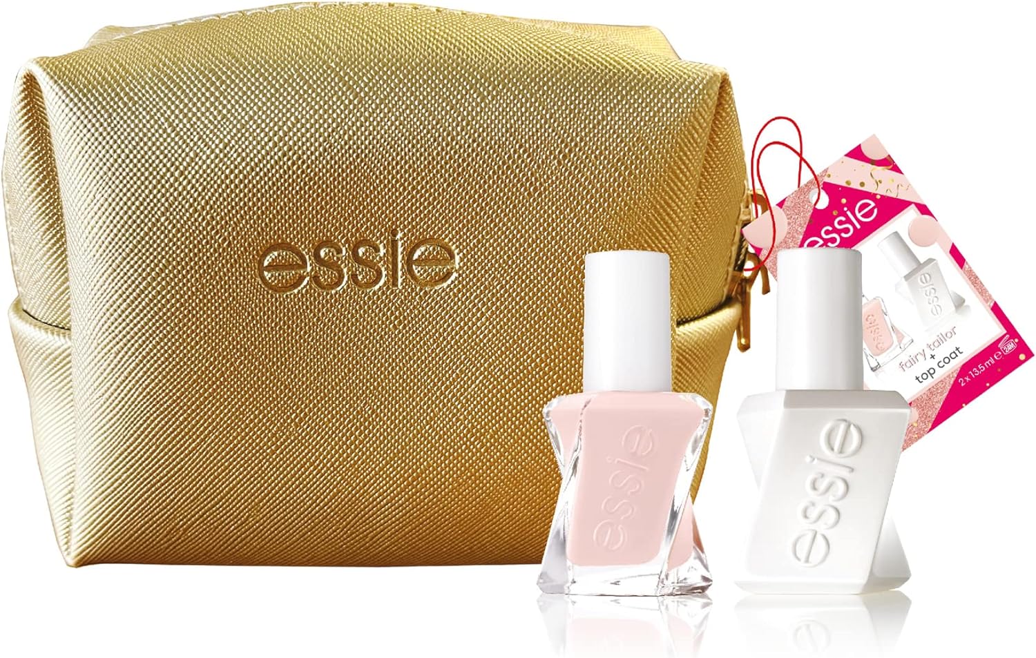 Essie Smalto Gel Couture + Top Coat + Pochette Beige