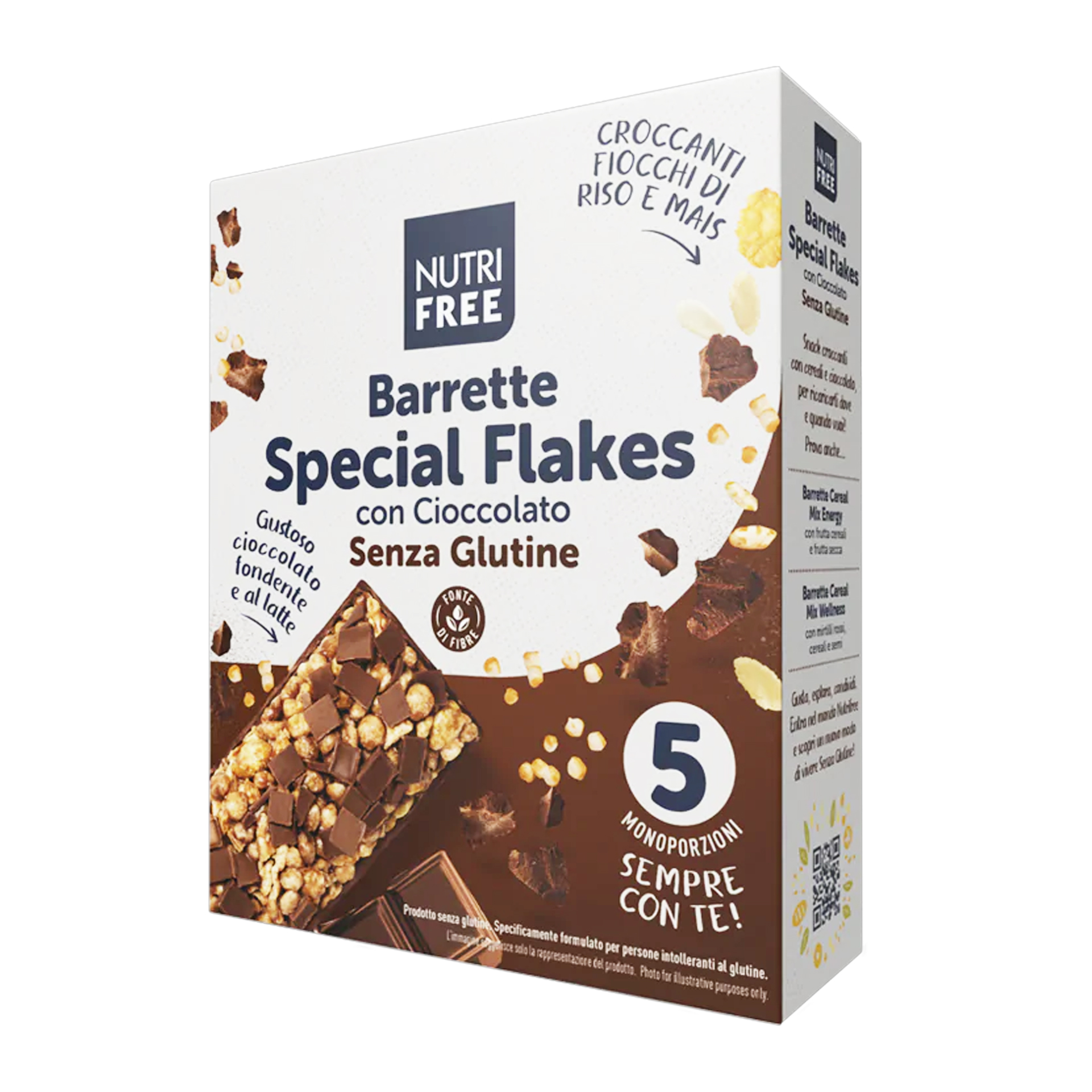 Nutrifree Barrette Special Flakes Cioccolato Senza Glutine 5 Porzioni