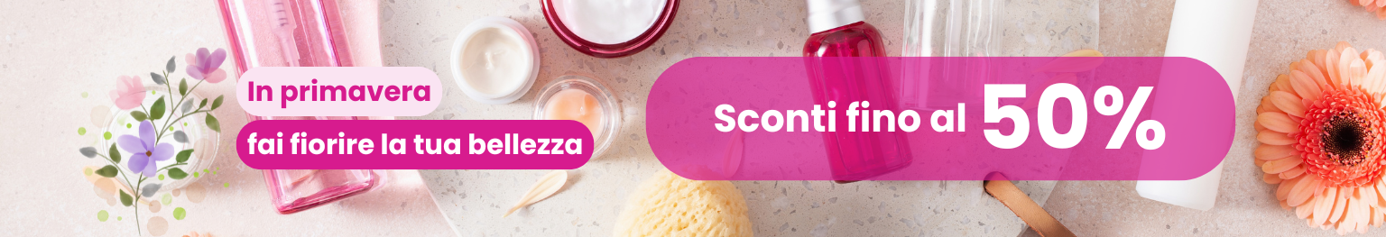 Cosmetici - In Primavera fai fiorire la tua bellezza - Sconti fino al 50% - Immagine di copertina