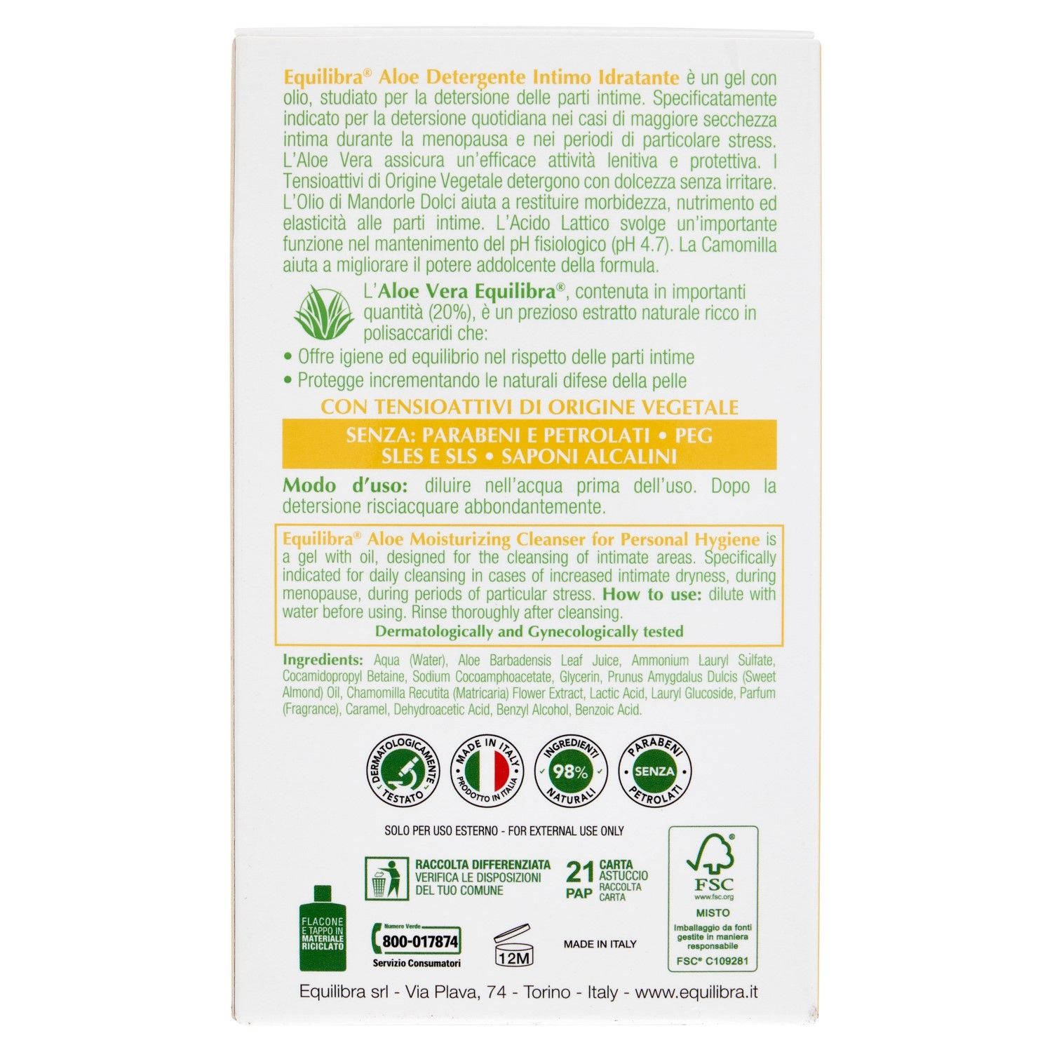 image - 984205791 - Equilibra Aloe Detergente Intimo Idratante 200ml - 4740490_4.jpg