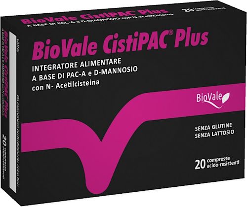 image - 950497762 - BIOVALE CISTIPAC PLUS 20 COMPRESSE ACIDO RESISTENTI 1,2 G - 4865728_1.jpg